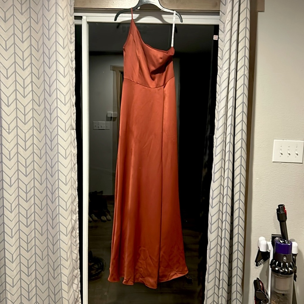 Burnt orange,satin,Bridesmaid dress!